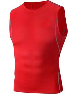 Logo personnalisé en gros confortable couleur unie hommes décontracté 100% polyester respirant débardeurs - Product Image 3