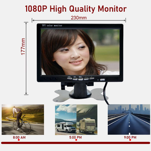 7 inch xe tải giải pháp an toàn không thấm nước hệ thống camera không dây Quad màn hình gương chiếu hậu & tích hợp cảm biến đỗ xe Kit - Product Image 5