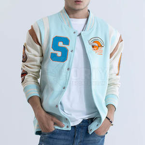 Vestes de baseball de bonne qualité pour hommes avec manches longues/Veste universitaire matelassée coupe-vent pour hommes en gros - Product Image 1