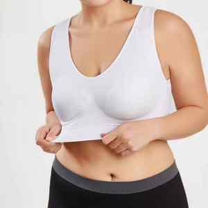 Soutien-gorge de sport blanc de haute qualité pour femmes, sans couture, yoga, fitness, vêtements de sport, grande taille, respirant, pour adultes, séchage rapide, soutien-gorge de fitness - Product Image 5