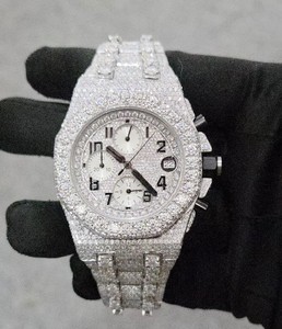 Reloj Mecánico Automático de Edición Limitada con Cronógrafo Miyota de Lujo Estilo Hip Hop, Acero Inoxidable, Analógico, con Diamantes Moissanite - Product Image 1