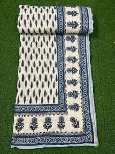 Hand Quilted 100% Cotton Modern Eco-Friendly Hand Block Printed Reversible <b>Quilt</b> Jaipur Rajai Bedding Throw Factory Price - Product Image 3