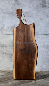 Planche à découper rectangulaire en bois d'acacia massif de qualité supérieure KALATRI, bloc à découper en bois de rose, fait à la main, écologique, passe au lave-vaisselle - Product Image 2