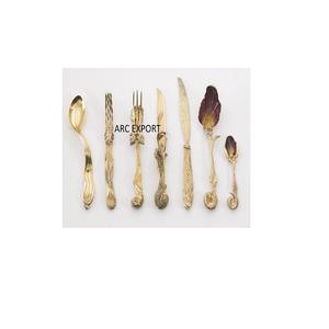 Lot de 4 poignées polies en or antique de jolis ensembles de couverts de couverts élégants pour la décoration de table de mariage - Product Image 2