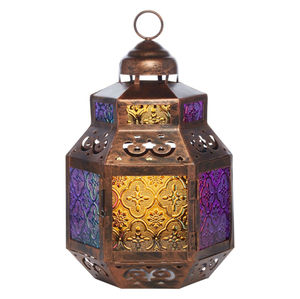 <b>Moroccan</b> Shape Metal & Glass Candle <b>Lantern</b> Golden Finished for Home & Garden Decorative Hanging Candle <b>Lantern</b> - Product Image 3