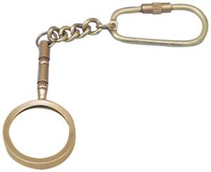 พวงกุญแจแว่นขยายทองเหลืองแท้สไตล์วินเทจ สำหรับอ่านหนังสือและตรวจสอบ - Product Image 5