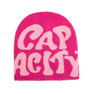 Chapeau d'hiver de luxe en jacquard imprimé de conception graphique personnalisée Bonnet en jacquard avec logo personnalisé et doublure en satin Prix d'usine réversible - Product Image 5