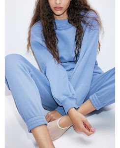 Ensemble de survêtement pour femme en molleton respirant 100% polyester de haute qualité, lavage à l'acide, 2 pièces, personnalisable, coupe ample pour l'hiver - Product Image 4