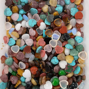 Pierre précieuse naturelle de haute qualité, cabochon en forme de cœur fait à la main, dos plat, pour la création de bijoux (8/10/12/14 mm) - Product Image 1