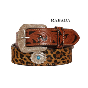 Cinturones de cintura de mujer de cuero auténtico hecho a mano con estampado de leopardo - Product Image 2