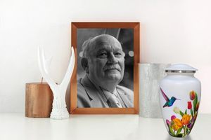 Urna de cremación de colibrí Blanco | Urna de colibrí hecha a mano para cenizas humanas Mujer adulta grande (urna de colibrí blanco para adultos) - Product Image 2