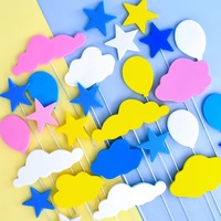 JUXINDA Weiße Mond-, Wolken- und Stern-Kuchendekorationen Geburtstags-Backdekorationen EVA-Schaum-Wolken