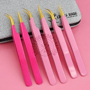 New Arrival Fiber Tip Eyelash Extension Tweezer Boot Volume Curved Classic Diamond Grip Lash Applicator <b>Tool</b> - Product Image 5