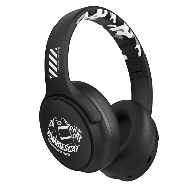 Zombies Cat S5 Over-Ear Wireless 5.3 Gaming Headset with Noise Cancelling, Deep Bass HD Audio, Low-Latency