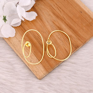 Jaune Or Plaqué Laiton À La Main Designer Boucle D'oreille Boho Bijoux Cadeau Pour Sa Déclaration Bijoux Cadeaux D'anniversaire Boucles D'oreilles - Product Image 4