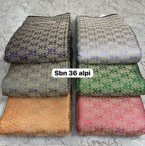 Tissu de coton brocart Jacquard de luxe mélange de soie tissé métallique de haute qualité pour la couture et la décoration intérieure - Product Image 5