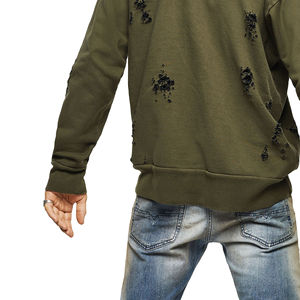 Sudadera con Capucha Extra Grande de Primera Calidad para Hombre, Estilo Desgastado, Hombros Caídos, 100% Algodón, Ropa Urbana para Invierno, Venta al Por Mayor Personalizada - Product Image 4