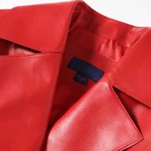 เสื้อโค้ทแฟชั่นสำหรับผู้หญิงเสื้อแจ็คเก็ตหนังแท้ทั่วไปขนแกะมีซิปตกแต่ง - Product Image 4