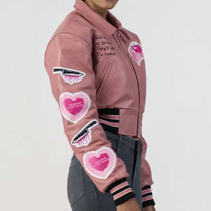 Veste de survêtement courte élégante pour femmes, manches longues, coupe courte, vêtements décontractés, couleur personnalisée, chaude, automne, coton, séchage rapide, doublure en laine - Product Image 5