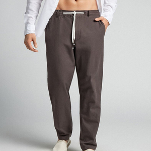 Pantaloni in <span class=keywords><strong>lino</strong></span> e cotone pantaloni con coulisse per <span class=keywords><strong>uomo</strong></span> pantaloni in tessuto su misura Casual <span class=keywords><strong>da</strong></span> <span class=keywords><strong>uomo</strong></span> tasche pantaloni sostenibili vestiti <span class=keywords><strong>da</strong></span> <span class=keywords><strong>uomo</strong></span> - Product Image 3
