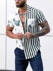 เสื้อยืดทางการแขนสั้นลายทางแบบเต็มด้าน1ชิ้น,เสื้อลำลองสำหรับสวมใส่ในฤดูร้อนฤดูใบไม้ผลิ - Product Image 5