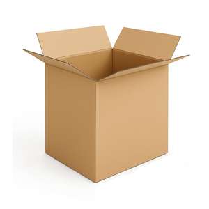 Economical and Functional <b>Brown</b> Rigid Cardboard <b>Box</b> 48.5 X 37.5 X 39.5 cm with Flaps No Handles for Shipping Storage - Product Image 1