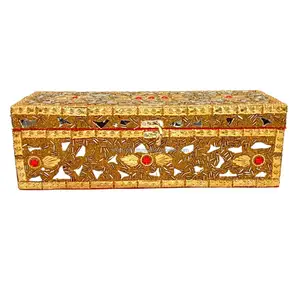 תיבת תכשיטים דקורטיבית עבור ברגל אחסון תכשיטים תיבת יד Jaipuri מ הודו