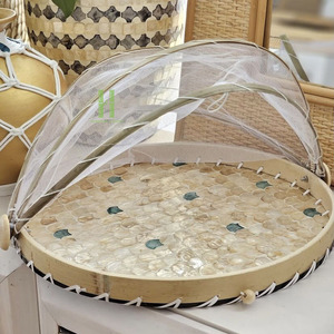 Venta al por mayor de lujo de la madre de la perla incrustaciones redondas manteles individuales centros de mesa decoraciones OEM DISEÑO DE Vietnam - Product Image 5