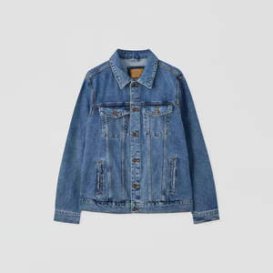 แจ็คเก็ตยีนส์สีน้ำเงินเข้มสำหรับผู้ชาย รุ่นยอดนิยม คอปกพับได้ ระบายอากาศได้ดี ผลิตจากผ้าฝ้าย 100% - Product Image 6