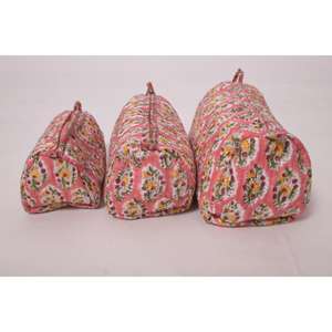 Indian Cotton Handmade Printed Durable Portable Large Capacity Waterproof <b>Makeup</b> <b>Bag</b> Travel Zipper Cosmetic Case - Product Image 2