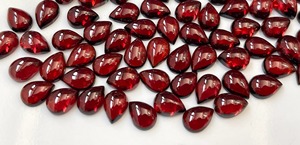 Cabujón natural de pera granate rojo de 3x5mm-Pera granate roja suelta de calidad superior - Product Image 2