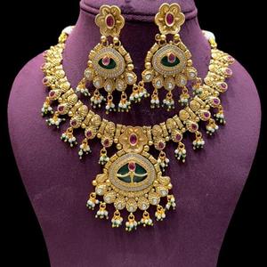 ชุดสร้อยคอพร้อมต่างหูชุบทองสำหรับผู้หญิงชุดหมั้นหมายสำหรับงานแต่งงาน - Product Image 1