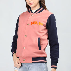 Chaqueta Varsity Corta Personalizada de Alta Calidad, Forro de Satén Acolchado, Resistente al Agua, Reversible, Cálida, de Algodón, Estilo Universitario - Product Image 1