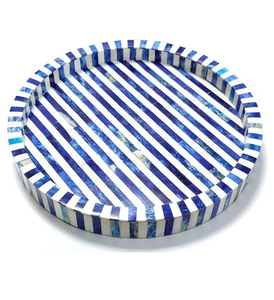 Bandeja de servicio con patrón moderno con incrustaciones de hueso de madera hechas a mano/bandeja decorativa con regalo gratis - Product Image 5