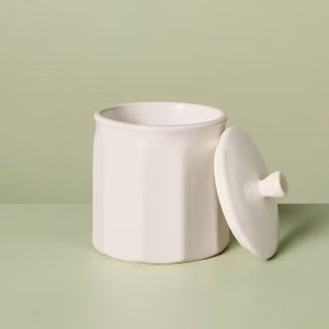 Tarro de Almacenamiento Decorativo de Cerámica con Tapa de Madera, Diseño Botánico Elegante, Recipiente Hermético para Cocina, Organizador de Despensa - Product Image 6