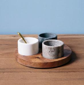 Présentoir en marbre et laiton organisateur à trois niveaux décoratif décor à la maison design moderne avec cuillères support de table fonctionnel - Product Image 4