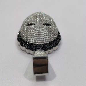 Diamantes cultivados en laboratorio de corte brillante personalizados, colgante de joyería de plata moissanita, máscara de Hip Hop de oro blanco de 10kt con regalo de patrón de letras - Product Image 4