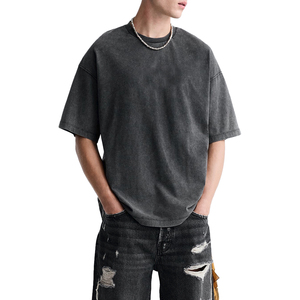 Camisetas de algodón 100% lavadas con ácido de la mejor calidad para hombres Estilo de calle High Street para hombres - Product Image 1