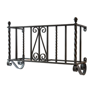 Jardinière murale en fer de style parisien, design moderne, pour jardin extérieur, panier à fleurs en métal, montage mural, balcon, garde-corps, en solde - Product Image 5