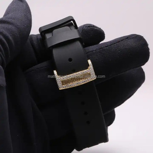 Montre-bracelet exclusive en acier inoxydable avec diamant Moissanite entièrement glacée pour hommes avec un nouveau motif fantaisie - Product Image 5