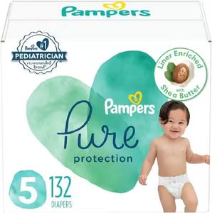Couches Pampers Pure Protection-Taille 5, approvisionnement d'un mois (132 pièces), hypoallergénique Premium jetable - Product Image 4