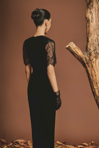 High Quality Ladies Elegant Style Midi Length Cinder Dress Vietnam Fall Collection <b>Lace</b> Decoration Made-to-Order Eco-Friendly - Product Image 5