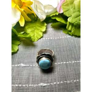 Navajo-Made Golden Hill <b>Turquoise</b> & Sterling Silver <b>Ring</b> Size 10.25 Rhodium Plated Fine Jewelry for Everyday Wear - Product Image 4