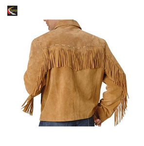 Chaqueta de cuero occidental Cuero de gamuza con flecos Venta al por mayor Precio barato Producción a granel - Product Image 3
