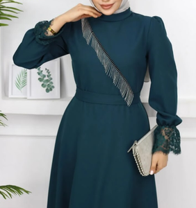 Conjunto Islámico Modesto para Mujer 2026, Ideal para Eid con Hermoso Encaje y Apliques, Mejor Precio al por Mayor para EE. UU. - Product Image 3