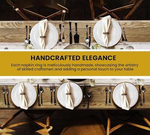 Anneaux de serviette en marbre de forme vintage super luxueux décor de table de fête de mariage unique exclusif pour Noël indien - Product Image 3