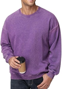Sweat-shirt épais en coton délavé pour homme, pull décontracté, style vintage, streetwear, coupe oversize MADE BY BS 2026 - Product Image 3