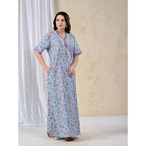 Camisón de Algodón Gris Cómodo para Mujer, Tejido de Popelina Suave, Cierre con Botones o Cordón, Talla XS, para Ropa de Dormir de Verano - Product Image 4