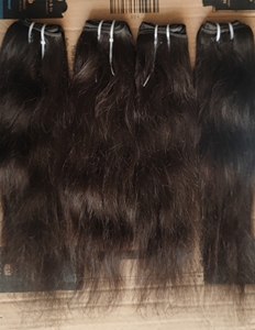 Faisceaux de tissage de cheveux vierges coupés au temple indien naturel à donneur unique Extensions de cheveux humains droits alignés bruts de couleur claire - Product Image 4