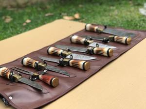 Juego de Cuchillos de Cocina para Uso Profesional - Filo Afilado - Juego de 9 Piezas - Hecho a Mano - Bolsa de Cuero - Acero de Damasco - Product Image 4